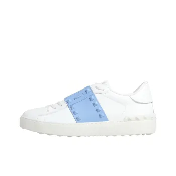 Valentino Abrasion Resistant Low Top Skateboard Shoes Women's White Blue