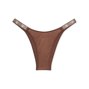 Victoria's Secret Very Sexy Double Shine Strap Lace Brazilian Panty / Mousse Underpants Women's 1 Pack Mousse