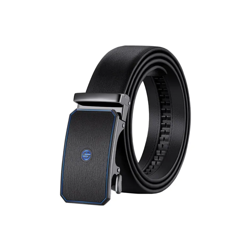AOKANG Business Casual Belt For Men With Automatic Buckle Cow Leather Belts Men's Black Width 3.5CM-7
