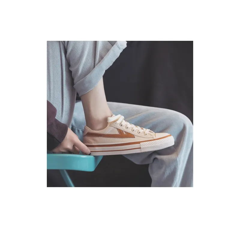 Warrior Lightweight Low Top Canvas Shoes Unisex Beige Brown-8