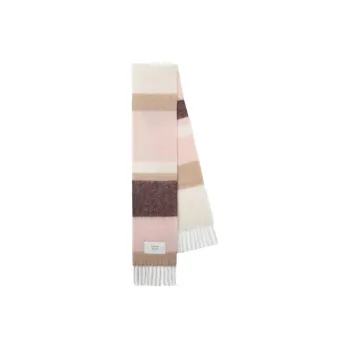 Maison Kitsune Striped Fringed Scarf