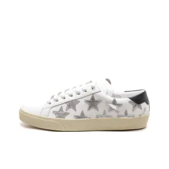 SAINT LAURENT Low-Top Skateboard Shoes Women's White Silver