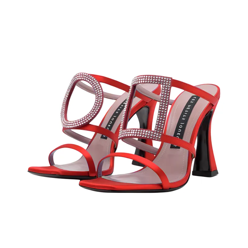 Les Petits Joueurs Hoya Strap Sandals 10cm Women's Red-2