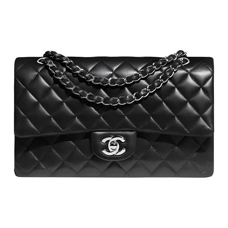 CHANEL Classic Flap CF Sheepskin Flap Bag, Chain Bag, Crossbody Bag, Shoulder Bag Women's Black-0
