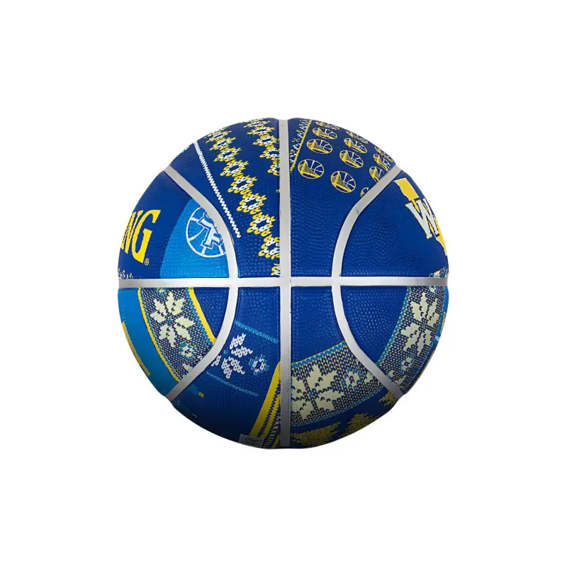 SPALDING Rubber Basketball Blue Yellow Size 7 Ball Training Unisex-2