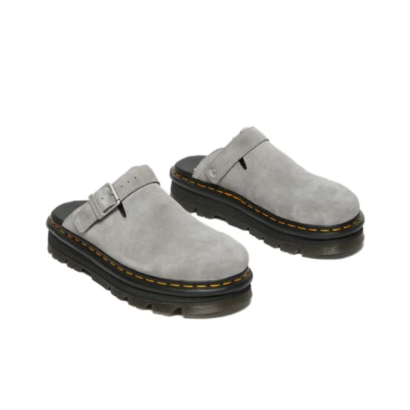 Dr. Martens Zebzag Suede Slingback Platform Mule Grey-4