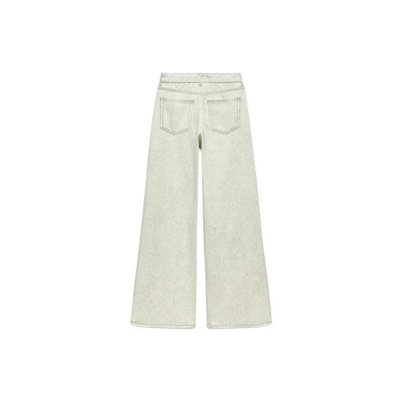 ZARA Casual Pants Women's Green/White-1