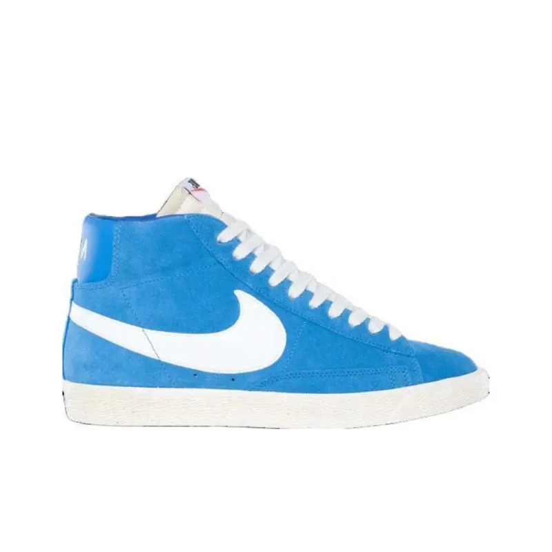 Nike Blazer High Anti-Slip Wear-Resistant Mid-Top Skateboard Shoes Men's Blue-1