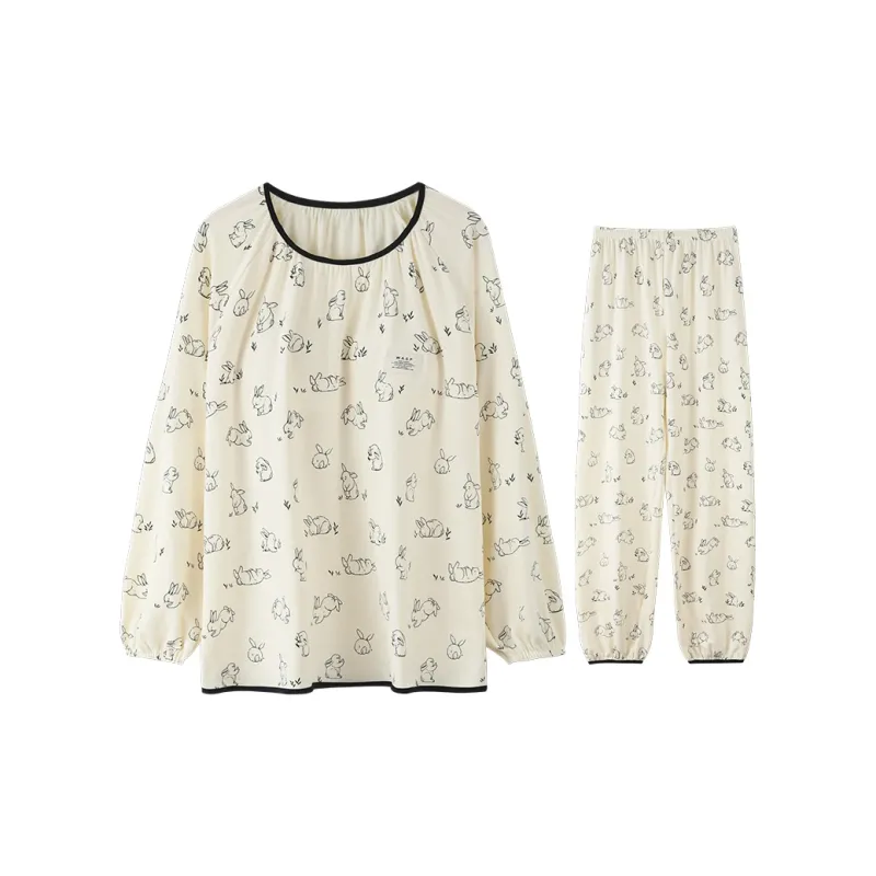 Lan Miao Pajama Set Women's Apricot-0