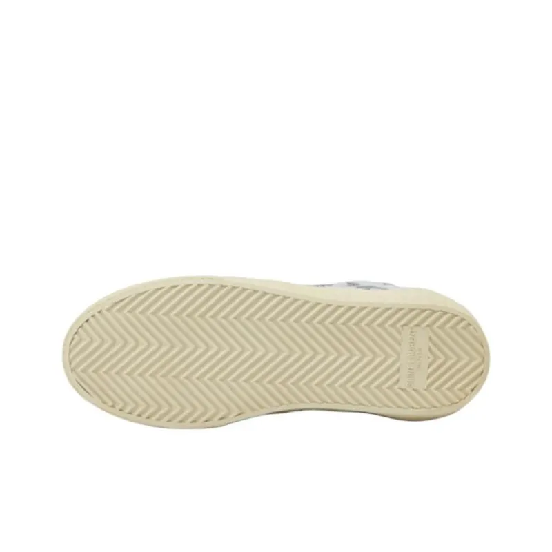 SAINT LAURENT Low Top Skateboard Shoes Women's Silver-8