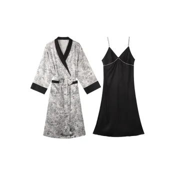 IIZZINI Pajama Set Women's Black White