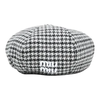 MIU MIU Fabric Berets Women's Black White