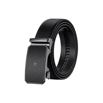 AOKANG Business Casual Belt For Men With Automatic Buckle Cow Leather Belts Men's Black Width 3.5CM