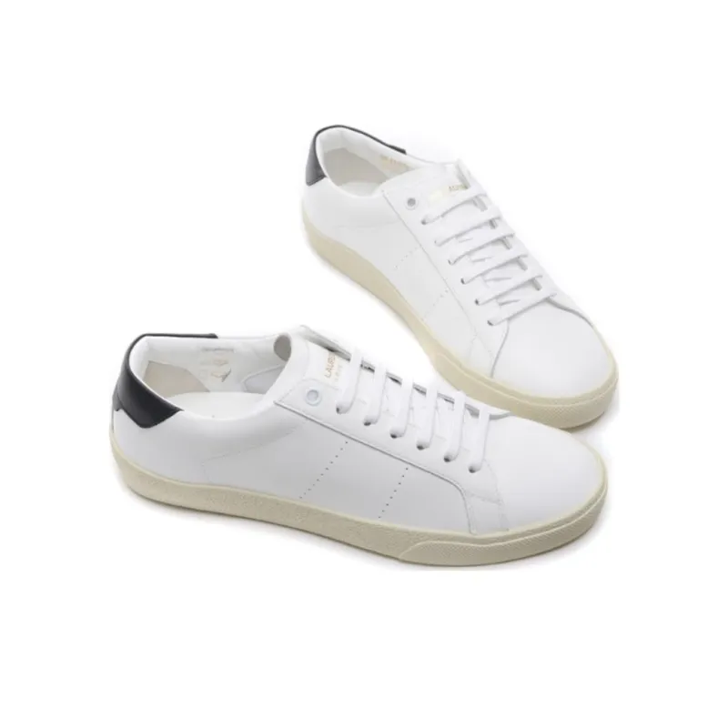 SAINT LAURENT Low Top Skateboard Shoes Men's White-2