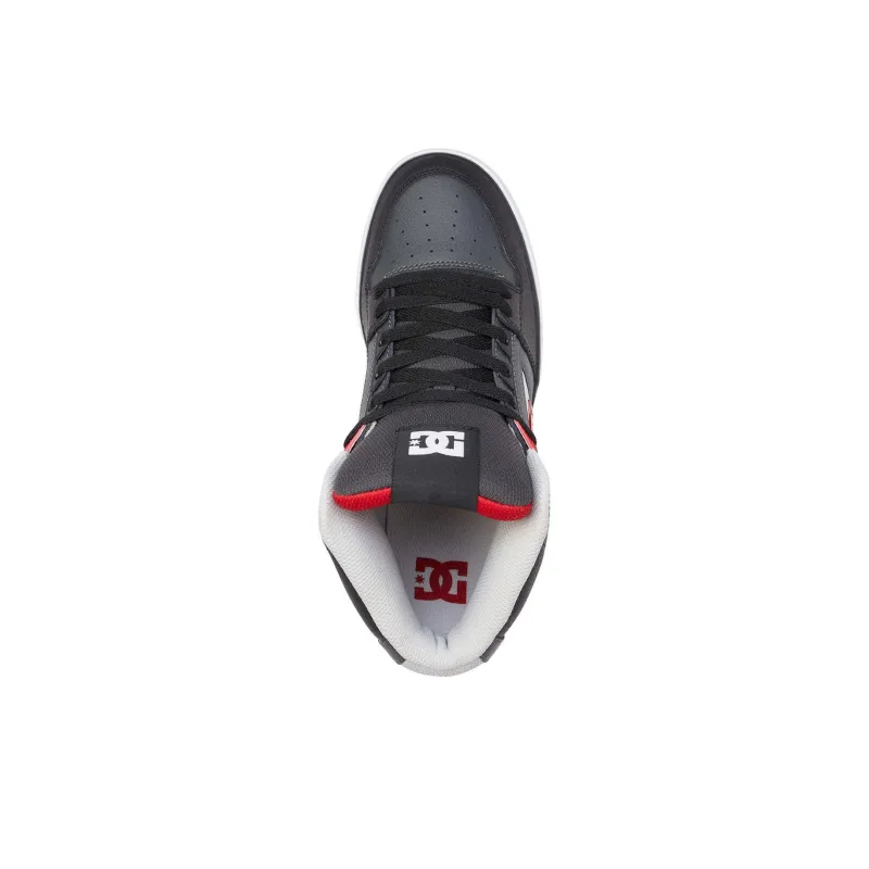 DC Shoes High Top Skateboard Shoes Men's Gray Red-3