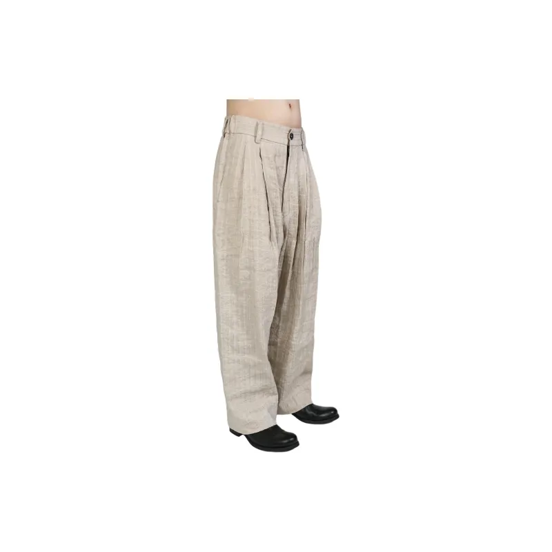 ZIGGYCHEN Stripe Pattern Wide leg Trousers-2
