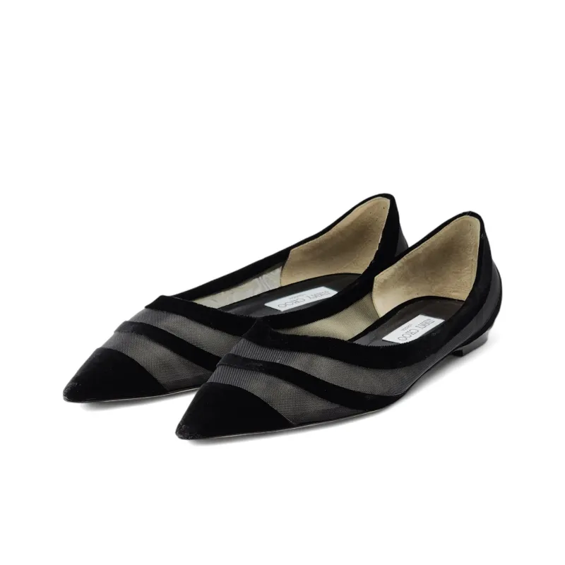 Jimmy Choo Love Tulle-trim Ballerina Shoes-4