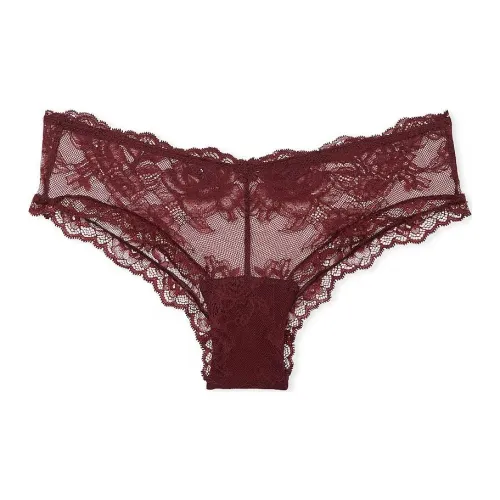 Victoria's Secret Very Sexy Strappy Hardware Cheeky Panty / BB Underpants Women's 1 Pack Burgundy Brown