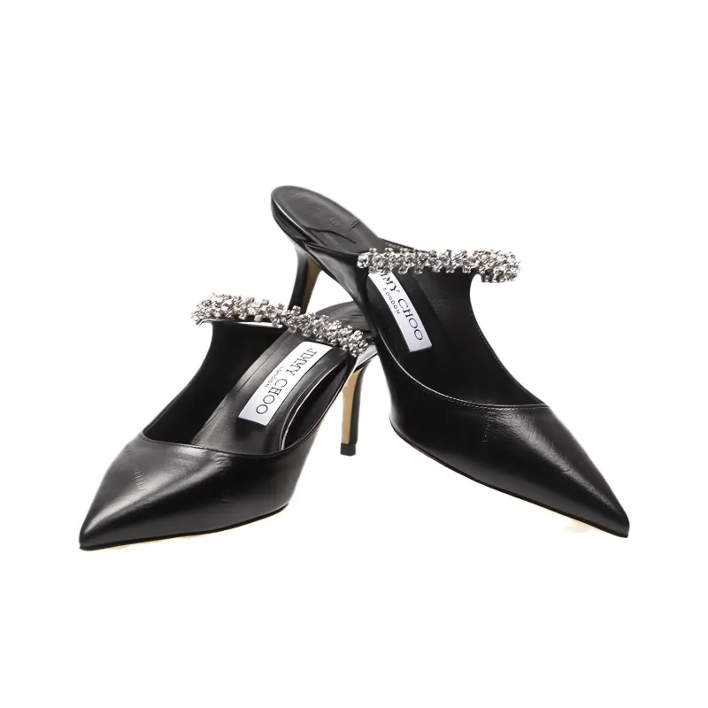 Jimmy Choo Bing 70mm Crystal-embellished Mules-3