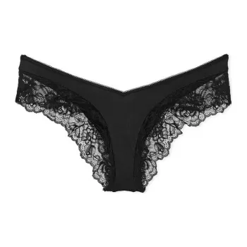 Victoria's Secret Very Sexy Strappy Hardware Cheeky Panty / Black Underpants Women's 1 Pack Black