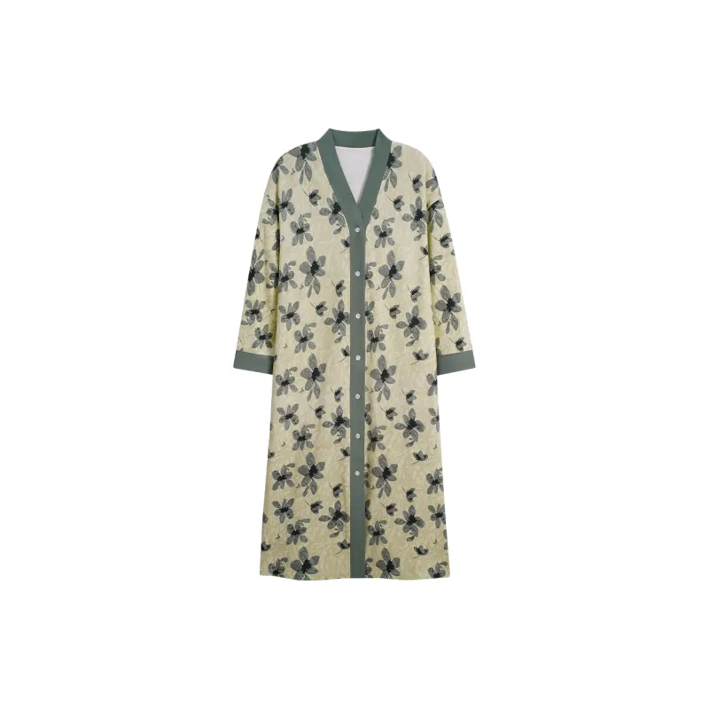 MIIOW Trend Party Series Nightgown Women's Green Ink Floral-0