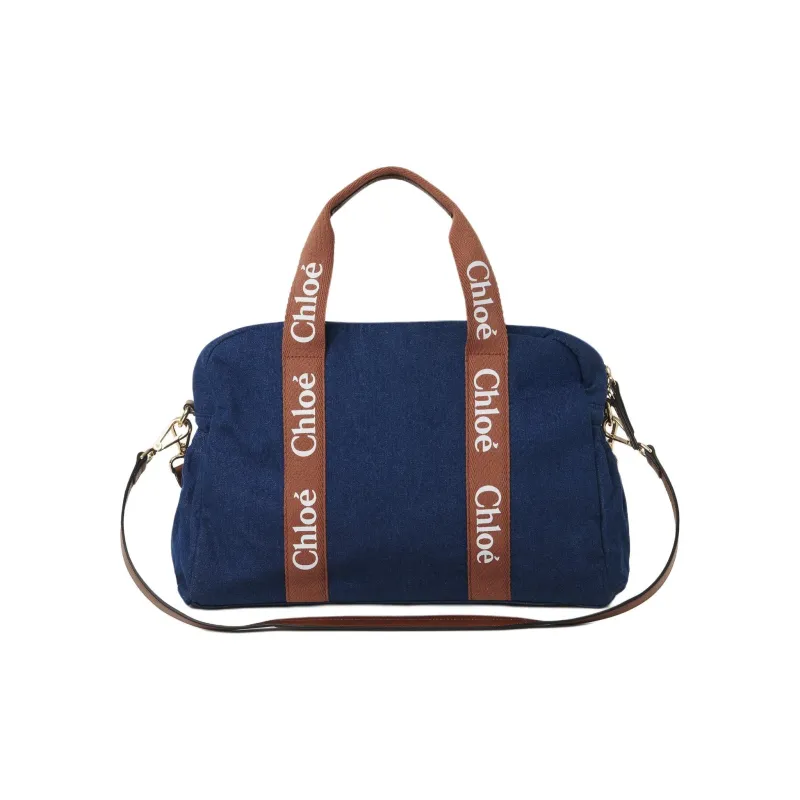 Chloe Cotton Diaper Bag, Shoulder Bag, Crossbody Bag, Handbag Regular Women's Denim Blue-0