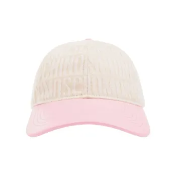 MOSCHINO Viscose Baseball Caps Women's Cream/Pink