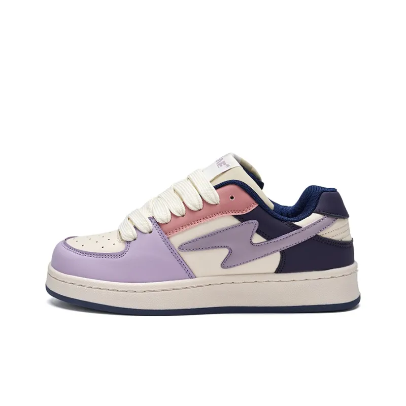 BKAE Slip Resistant Water Resistant And Wear Resistant Low Top Skateboard Shoes Unisex Purple Blue-0