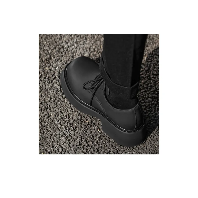 Bellum Han Low-Top Casual Leather Shoes Unisex Black-8