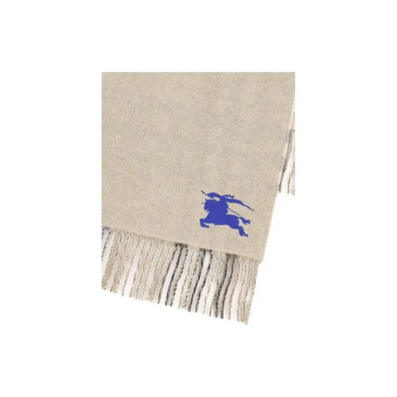 Burberry Ekd Motif Vintage Check Fringed Scarf-1