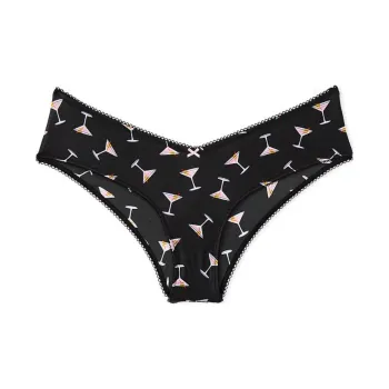Victoria's Secret Very Sexy Strappy Hardware Cheeky Panty / Black Underpants Women's 1 Pack Black