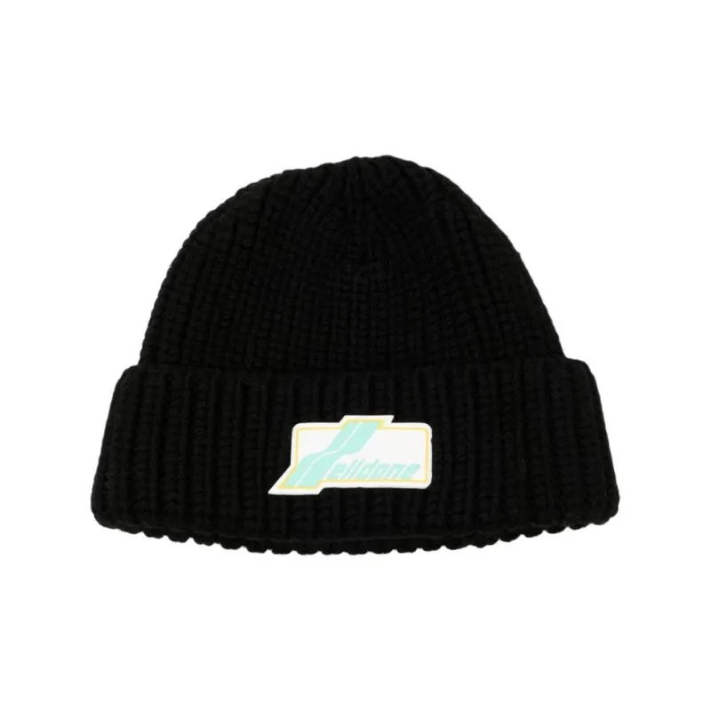WE11DONE Logo appliqué Wool Beanie-0