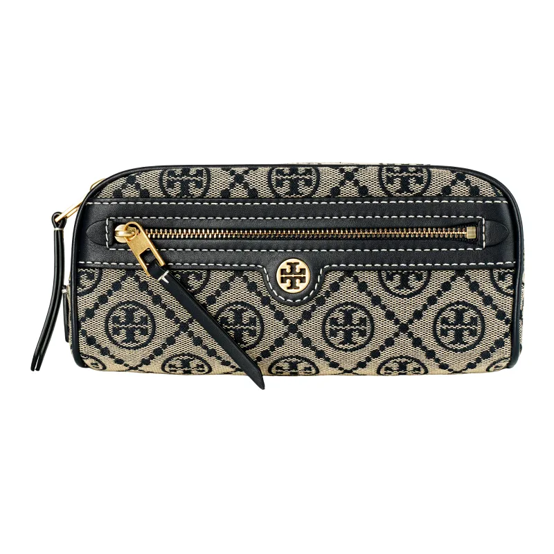 TORY BURCH Leather Makeup Bag Women's Blue-0
