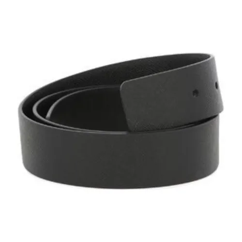 PRADA Double-Sided Design Leather Belt Men's Black