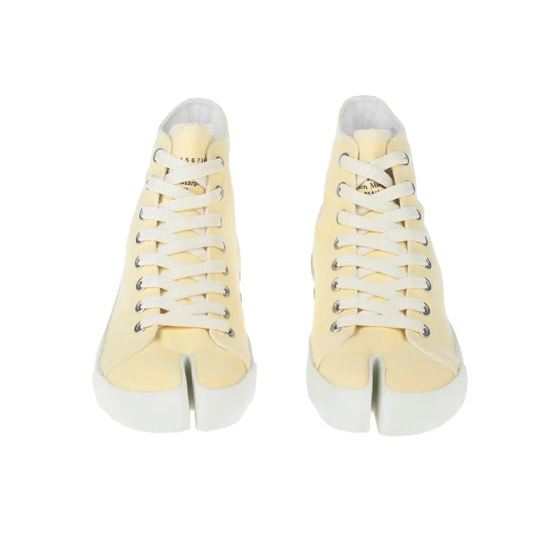 Maison Margiela Tabi High Top Canvas Shoes Men's Light Yellow-4