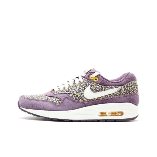 Nike Air Max 1 Casual Shoes Women's Low-Top Purple/Yellow