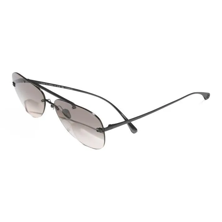 CHANEL Titanium Aviator Sunglasses Unisex Black-3