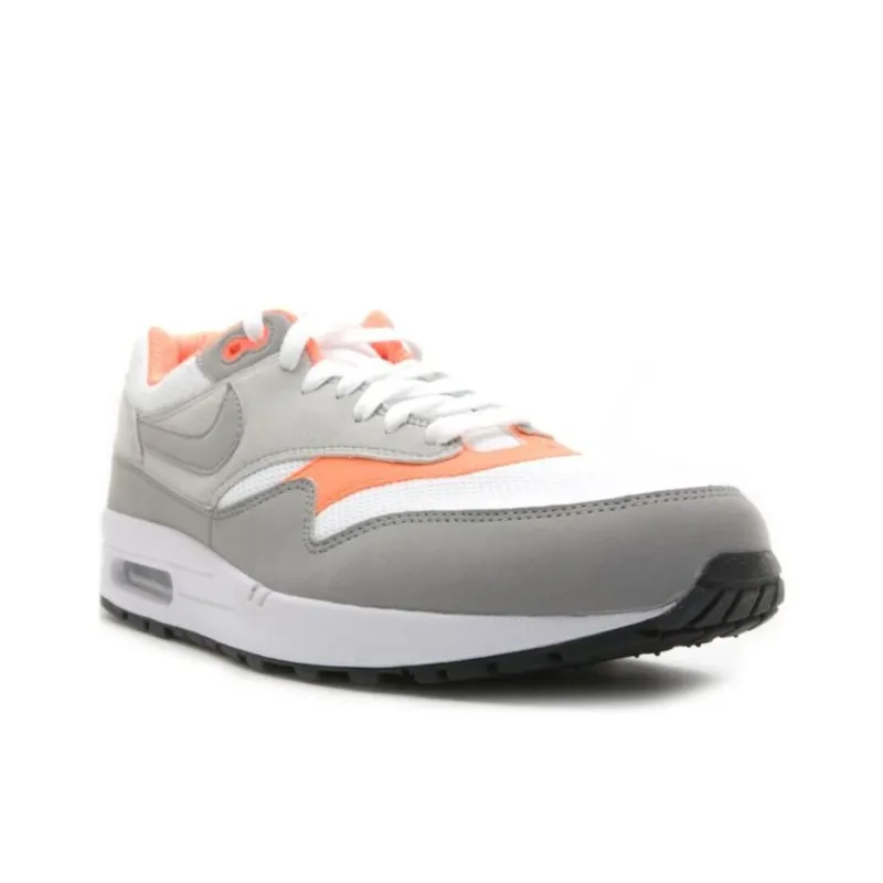 Nike Air Max 1 Anti-Slip Wear-Resistant Low-Top Casual Shoes Men's Gray White Orange-2