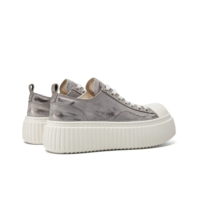 CHERYKALLY Low-Top Skateboard Shoes Women's Gunmetal-8
