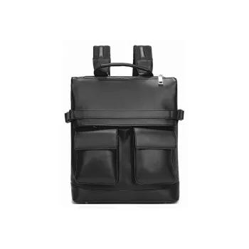 KONADCT Microfiber Leather Backpack Large Size Unisex Black