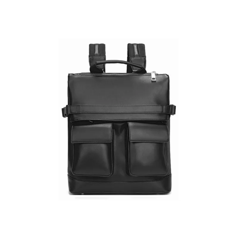 KONADCT Microfiber Leather Backpack Large Size Unisex Black-0