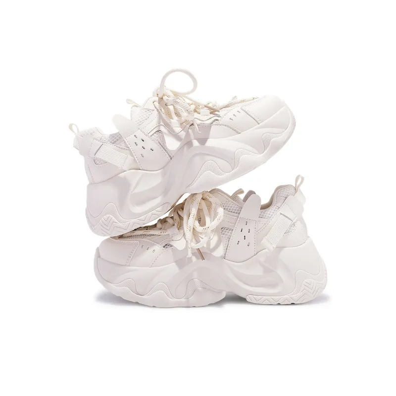 SNXR Anti-Slip Wear-Resistant Waterproof And Breathable Low-Top Chunky Sneakers Women's Beige-53