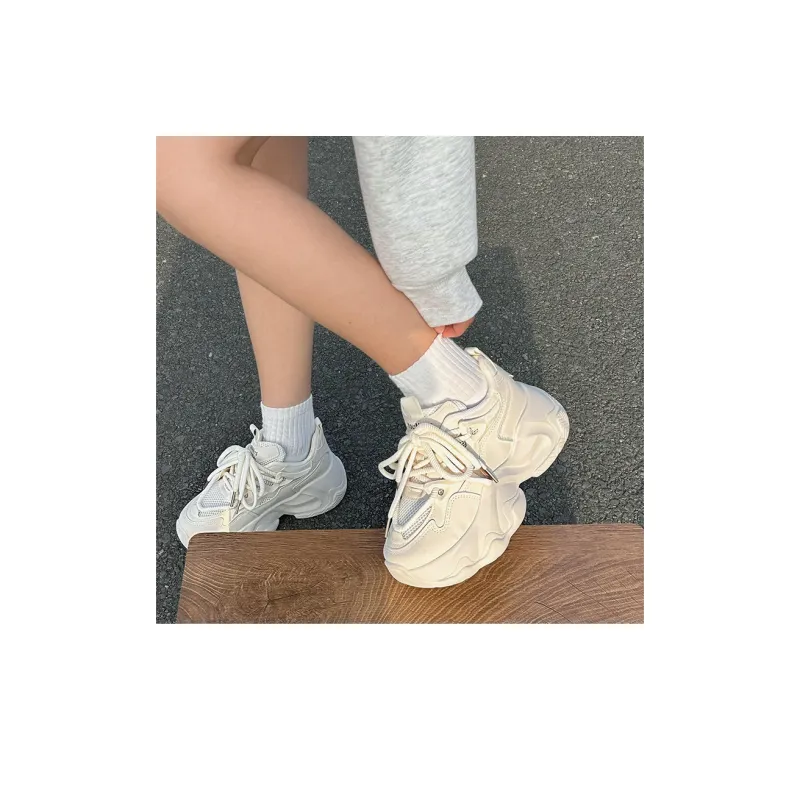Miss Zhang Breathable Low Top Chunky Sneakers Women's Beige-12
