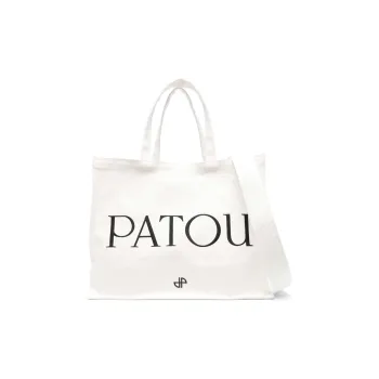 Patou Polyester One Shoulder Handbags Large Size Women's Ivory White