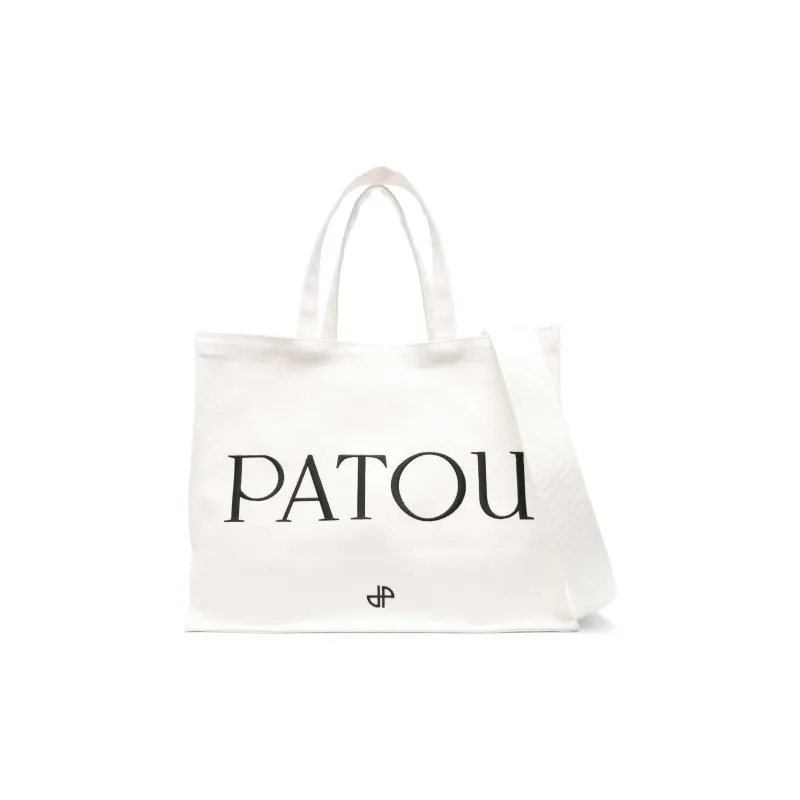 Patou Polyester One Shoulder Handbags Large Size Women's Ivory White-0