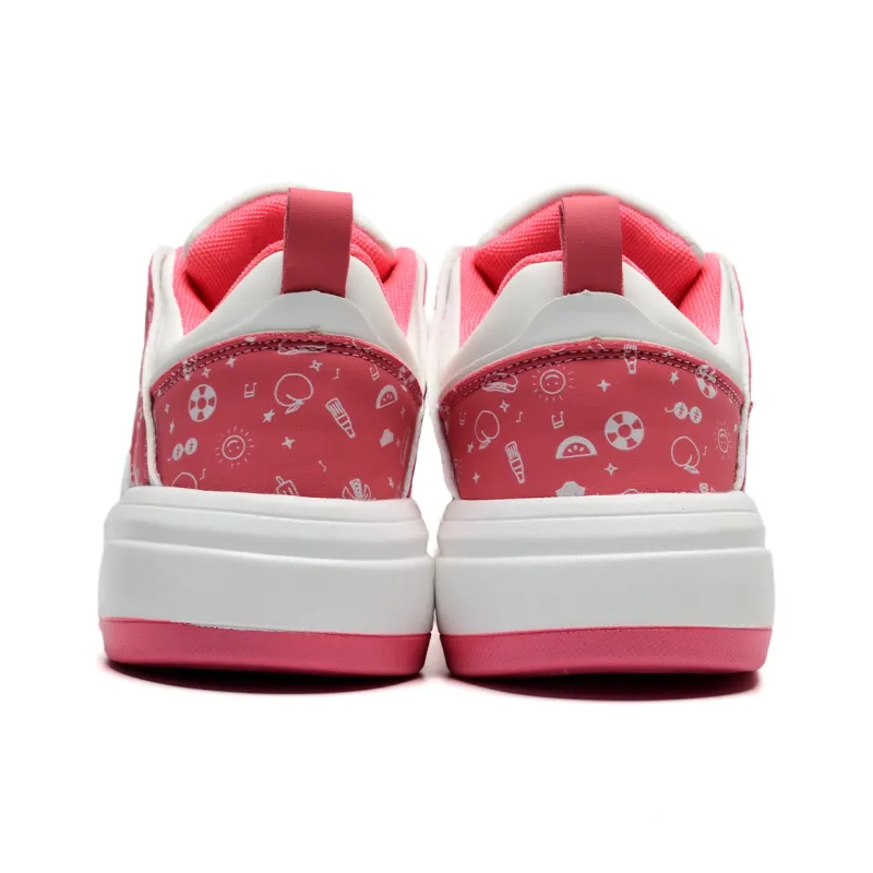 ALI THE FOX Slip Resistant, Abrasion Resistant, Lightweight, Breathable Low Top Skateboard Shoes Women's Rose Red-5
