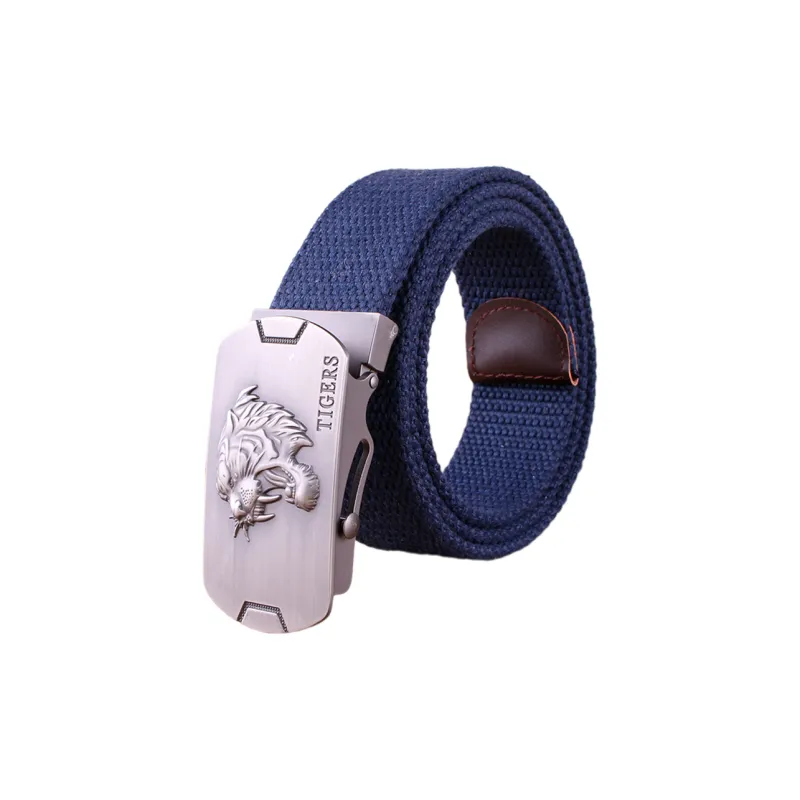 Mulinsen Solid Color Dominant Tiger Head Smooth Buckle Canvas Outdoor Roller Skate Belts Unisex Width 3.8-5