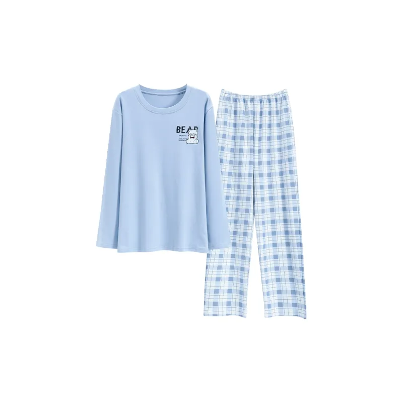The Story Of The Flower Season Pajama Set Men's Light Blue-0