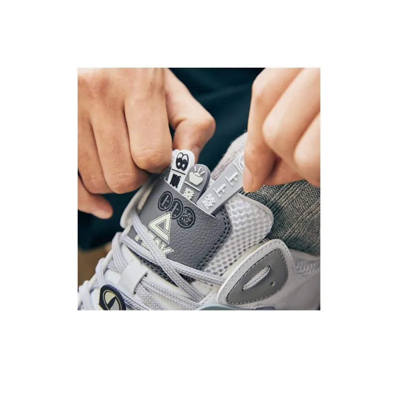 PEAK Skateboard Shoes Men Low Top All White Light Gray-8