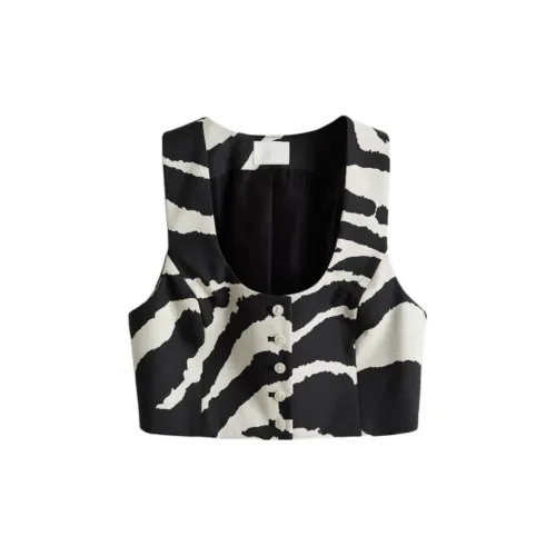 H&M Vests Women's Black/Zebra Print